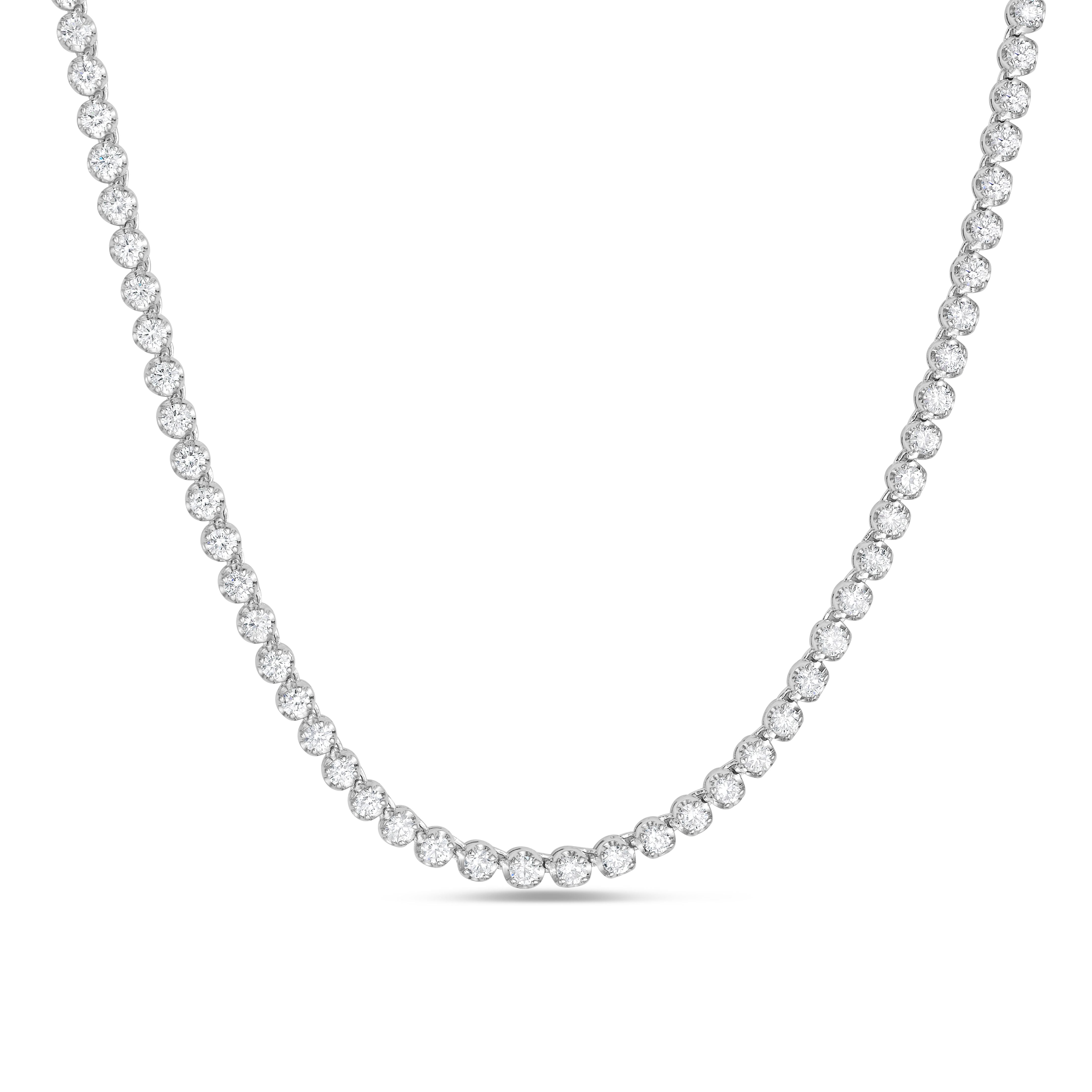 round bezel diamond necklace