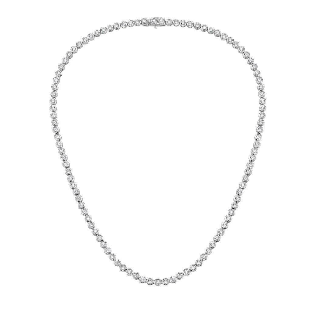 round bezel tennis necklace
