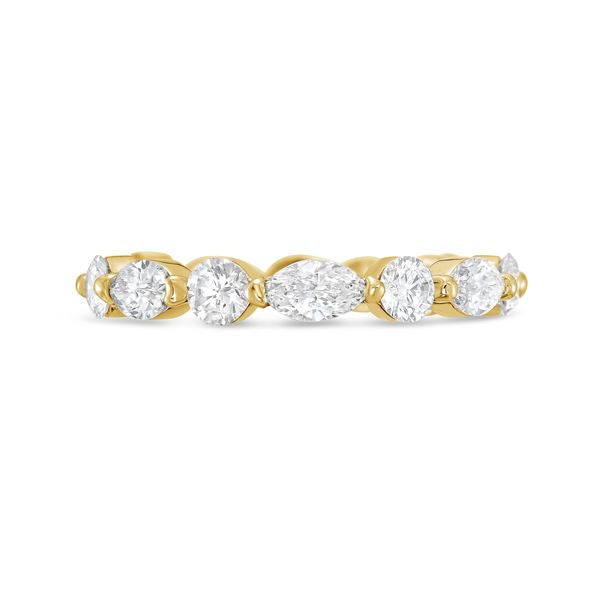 Lab-Grown Alternating Marquise and Round Diamond Band, 14K Gold