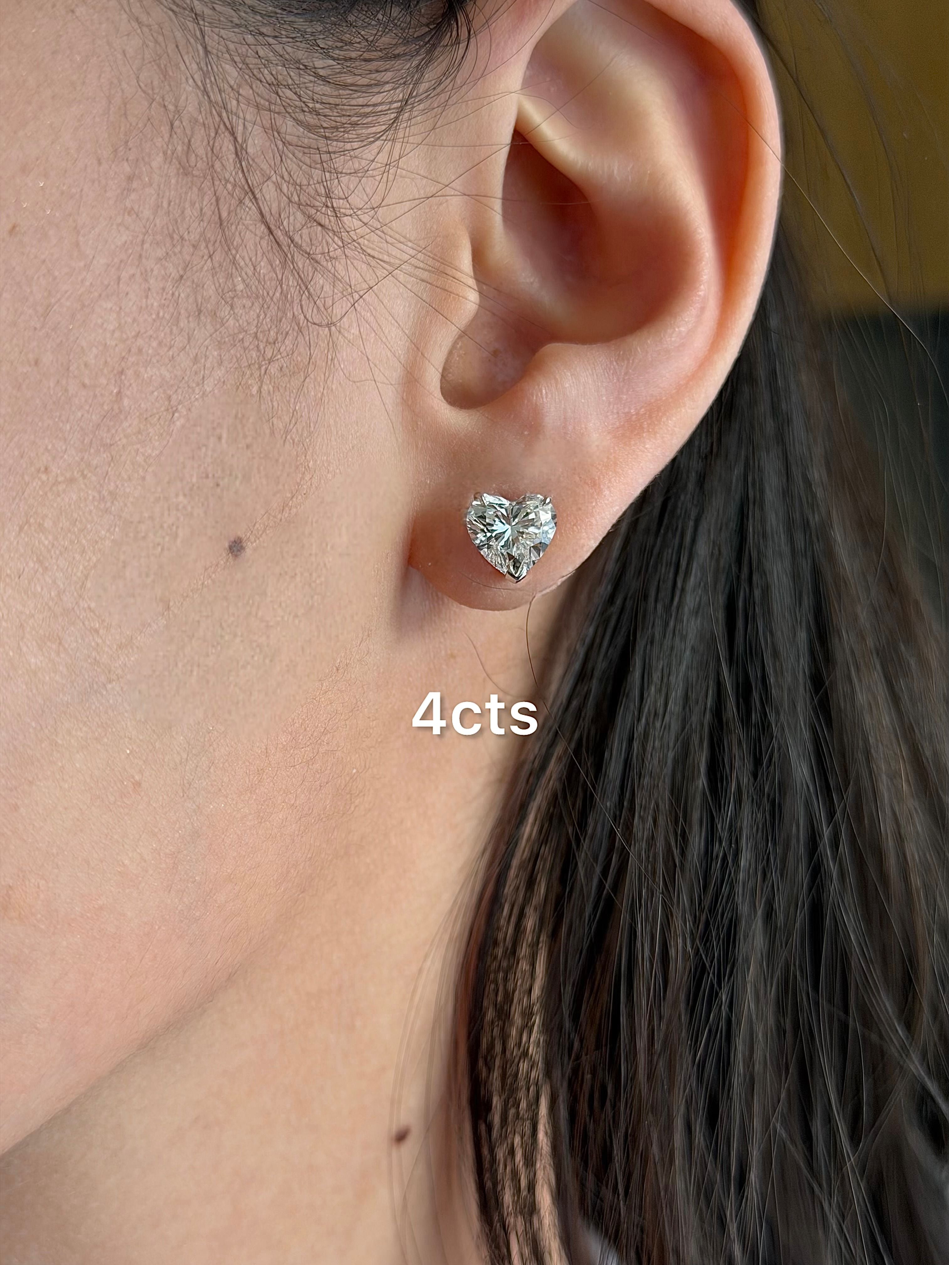 Lab Grown Heart Diamond Studs