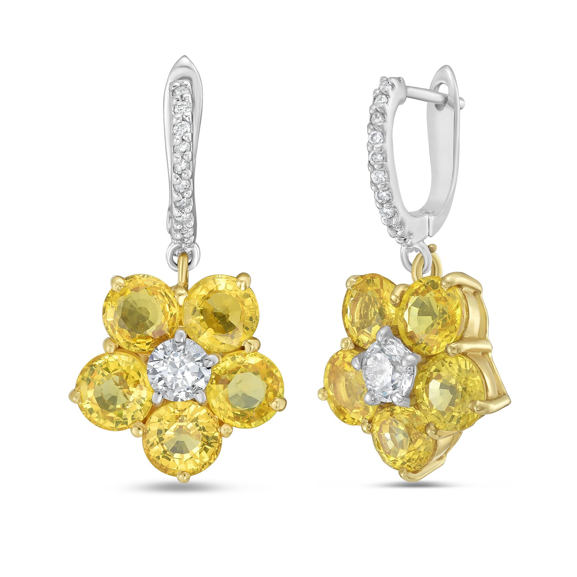 Sapphire Flower Earrings