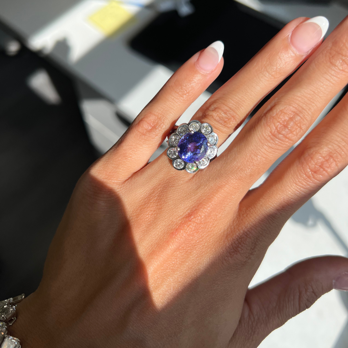 Tanzanite Flower RIng