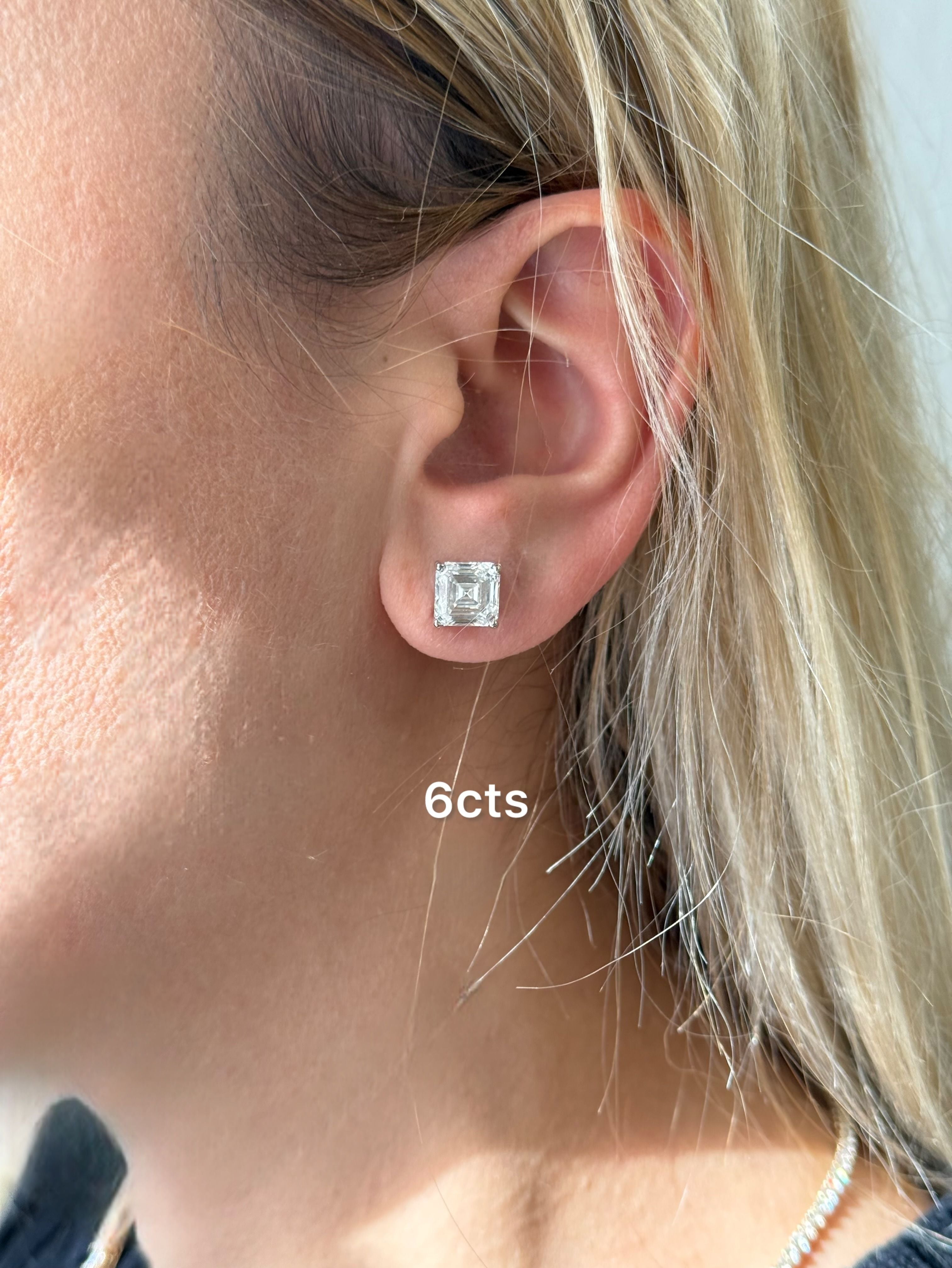 Lab Grown Asscher Diamond Studs