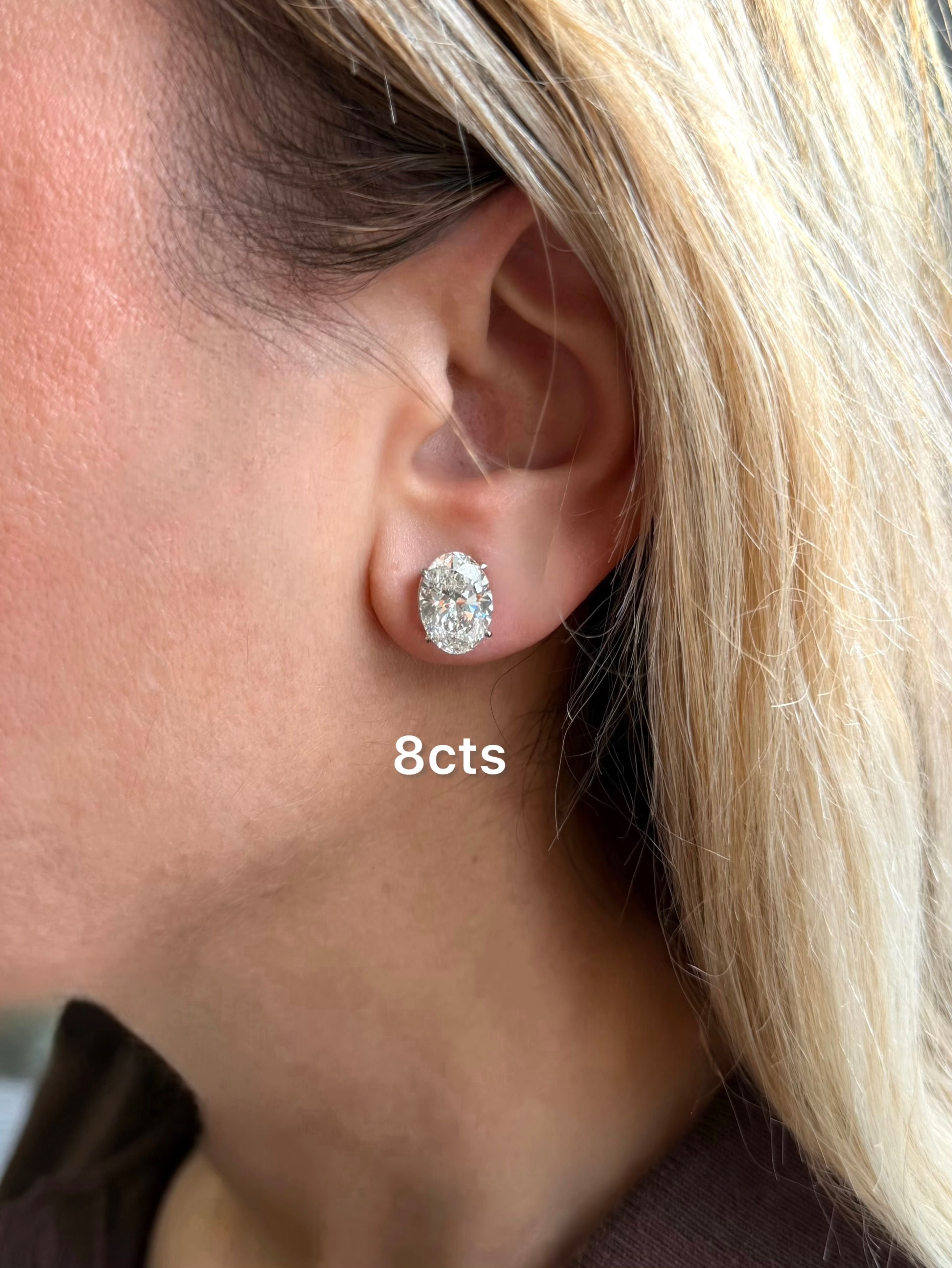 Lab Grown Oval Diamond Studs