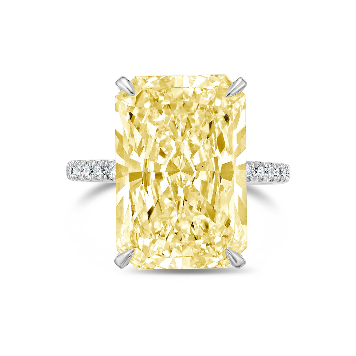 Lab-Grown Yellow Radiant Cut Diamond Engagement Ring, 14K Gold