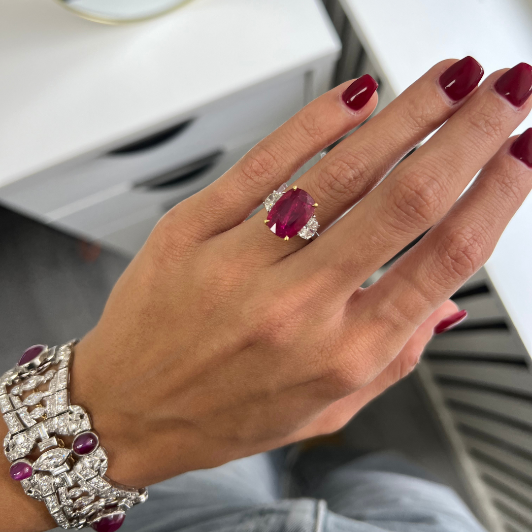 Ruby Three Stone Ring