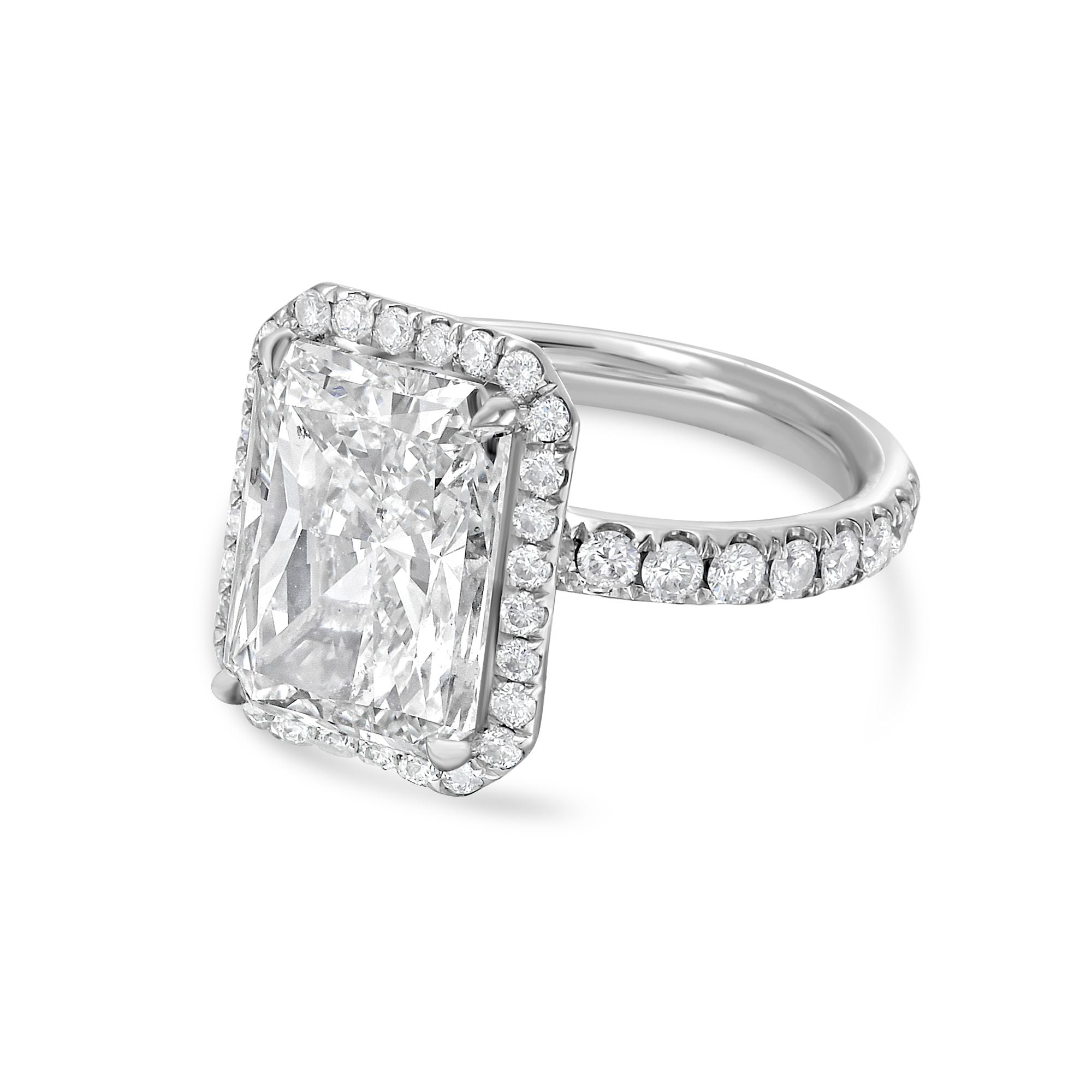 Radiant Cut Diamond Halo Engagement Ring