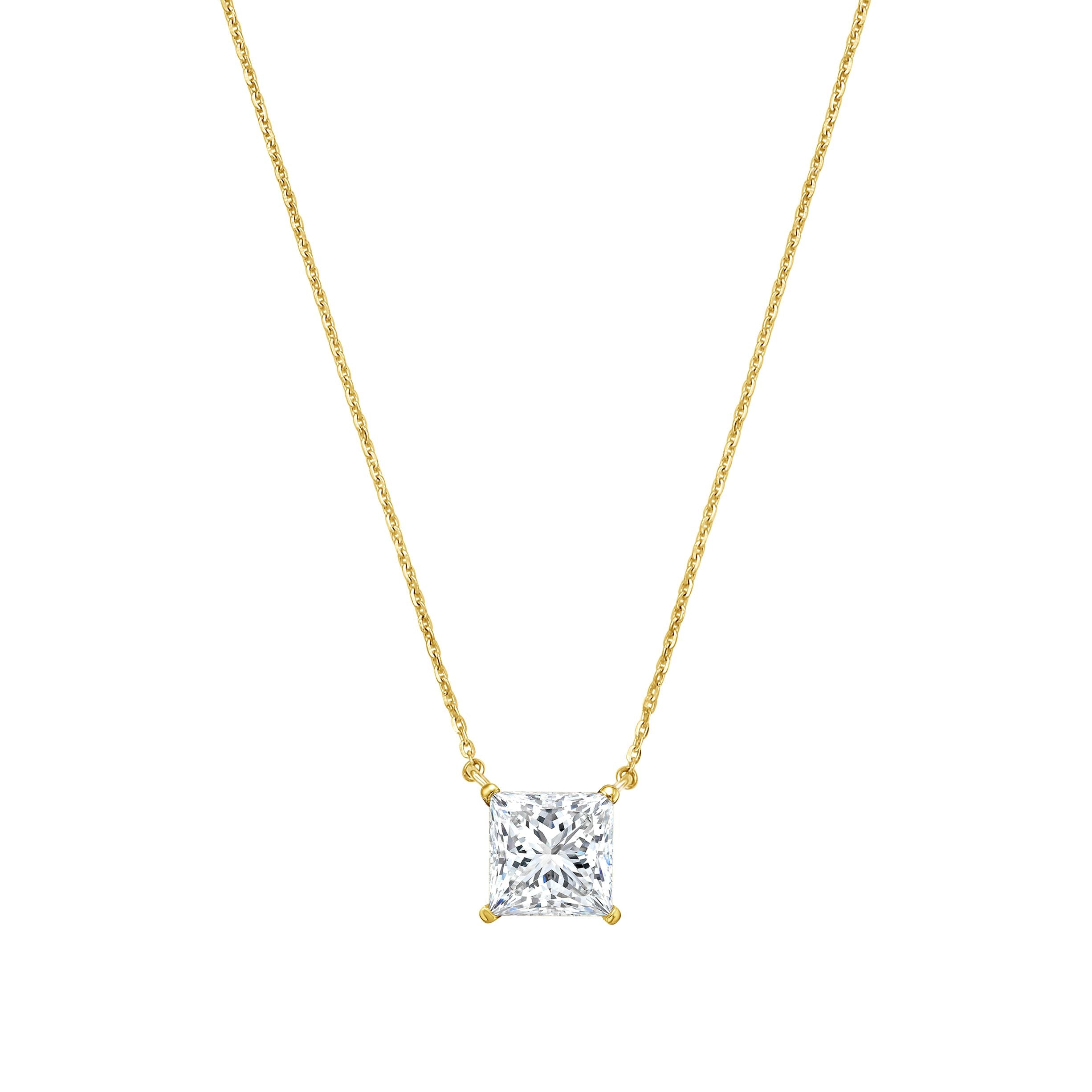 Lab Grown Diamond East West Princess Pendant