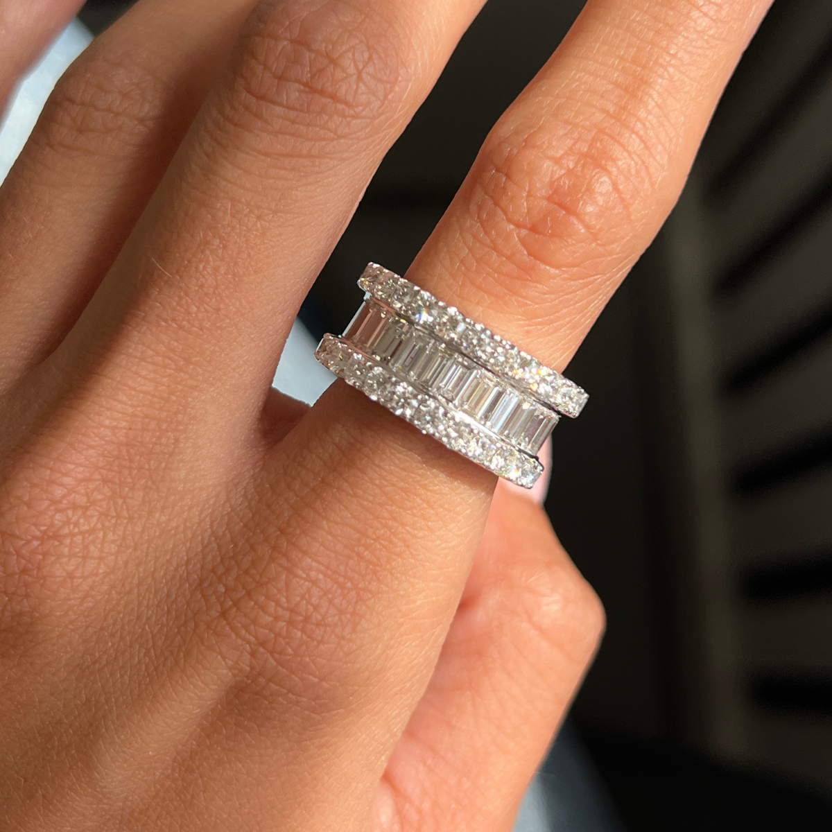 Baguette & Round Diamond Band