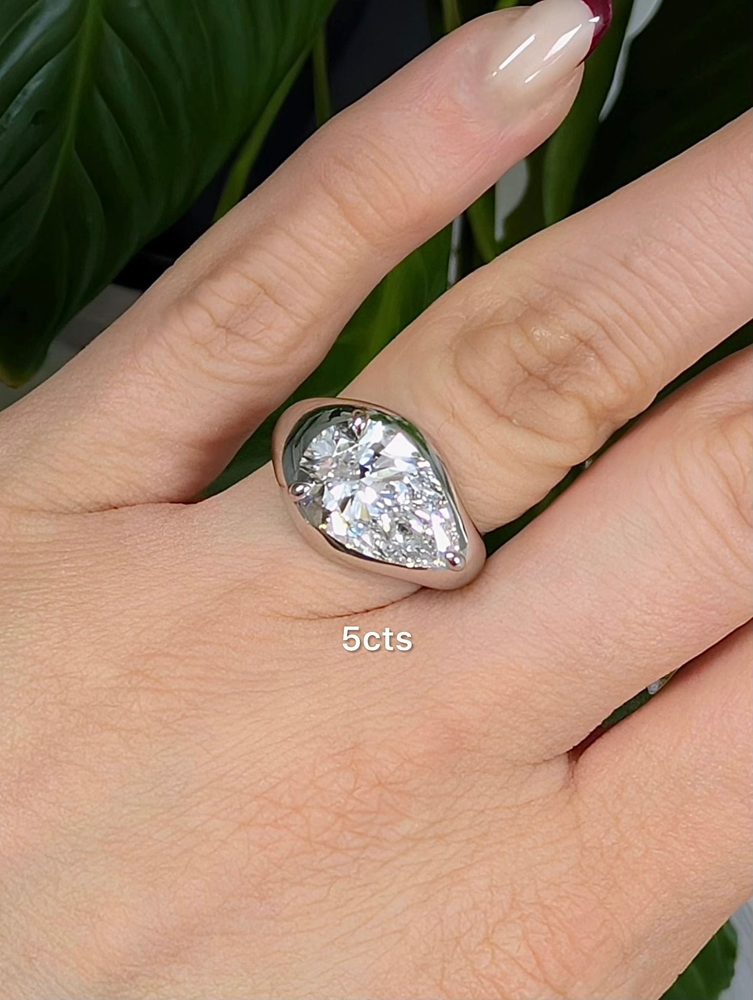 Lab Grown Pear Bypass Ring