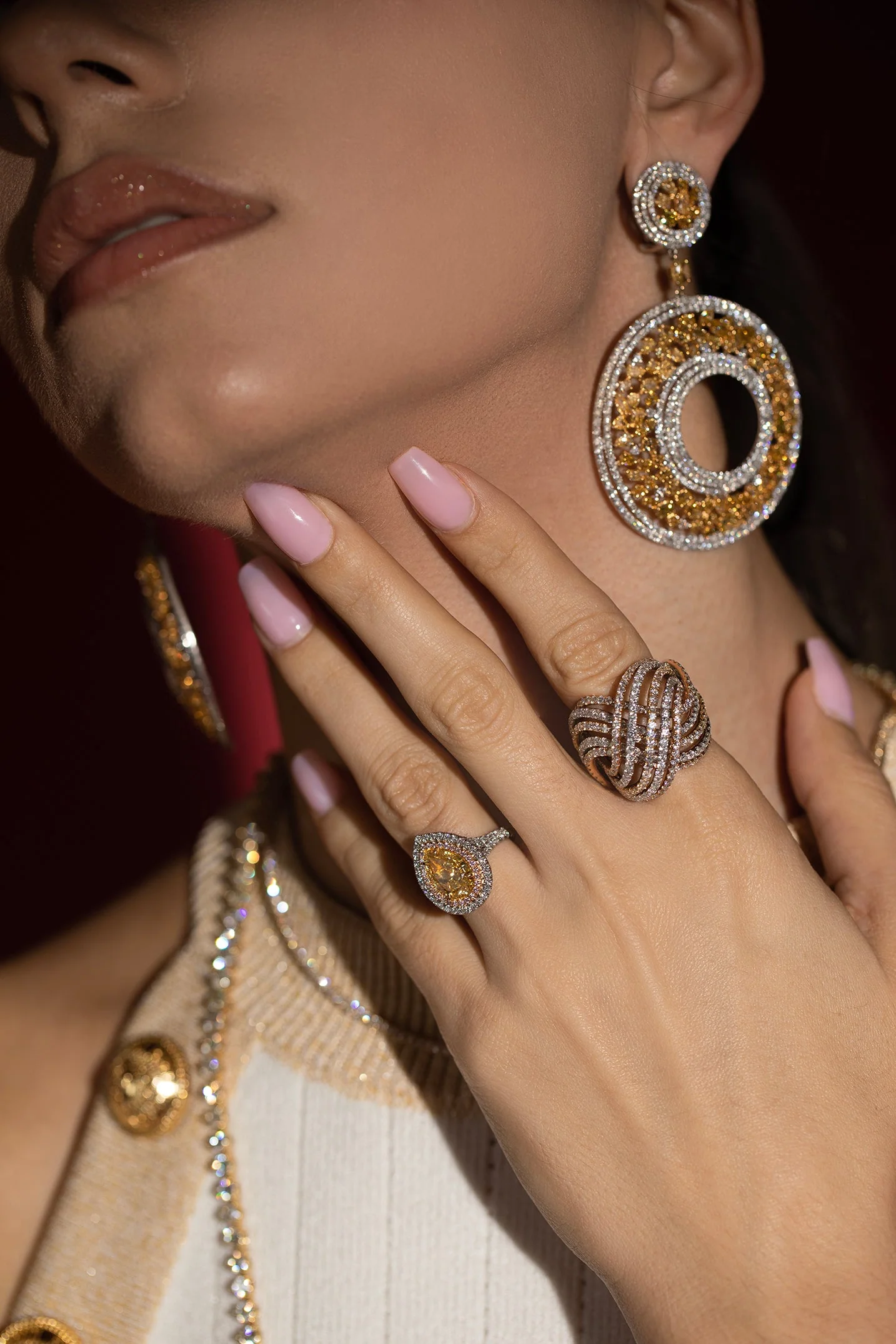 Tri Colored Diamond Ring