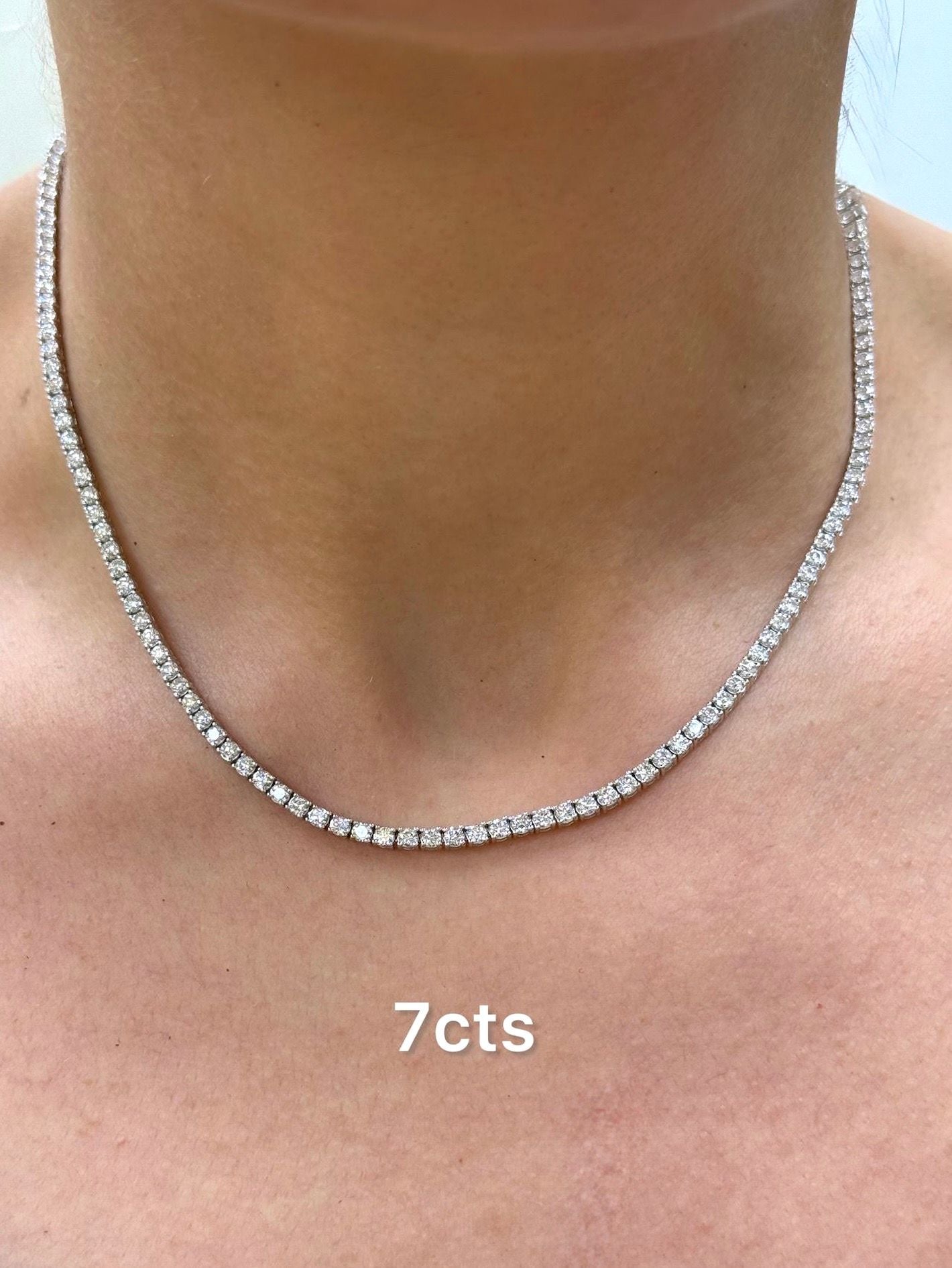 Lab Grown Round Diamond Tennis Necklace