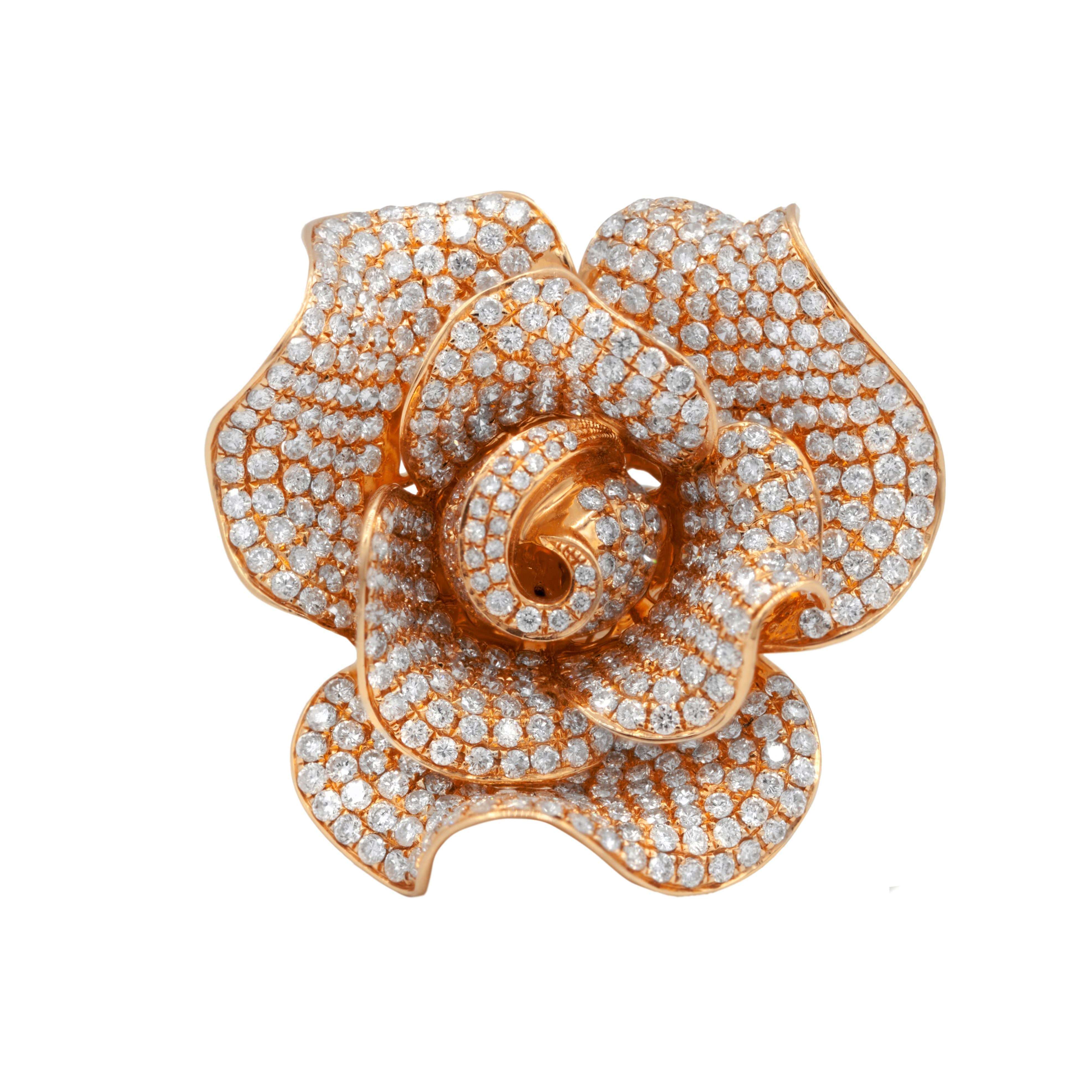 Diamond Flower Ring & Brooch