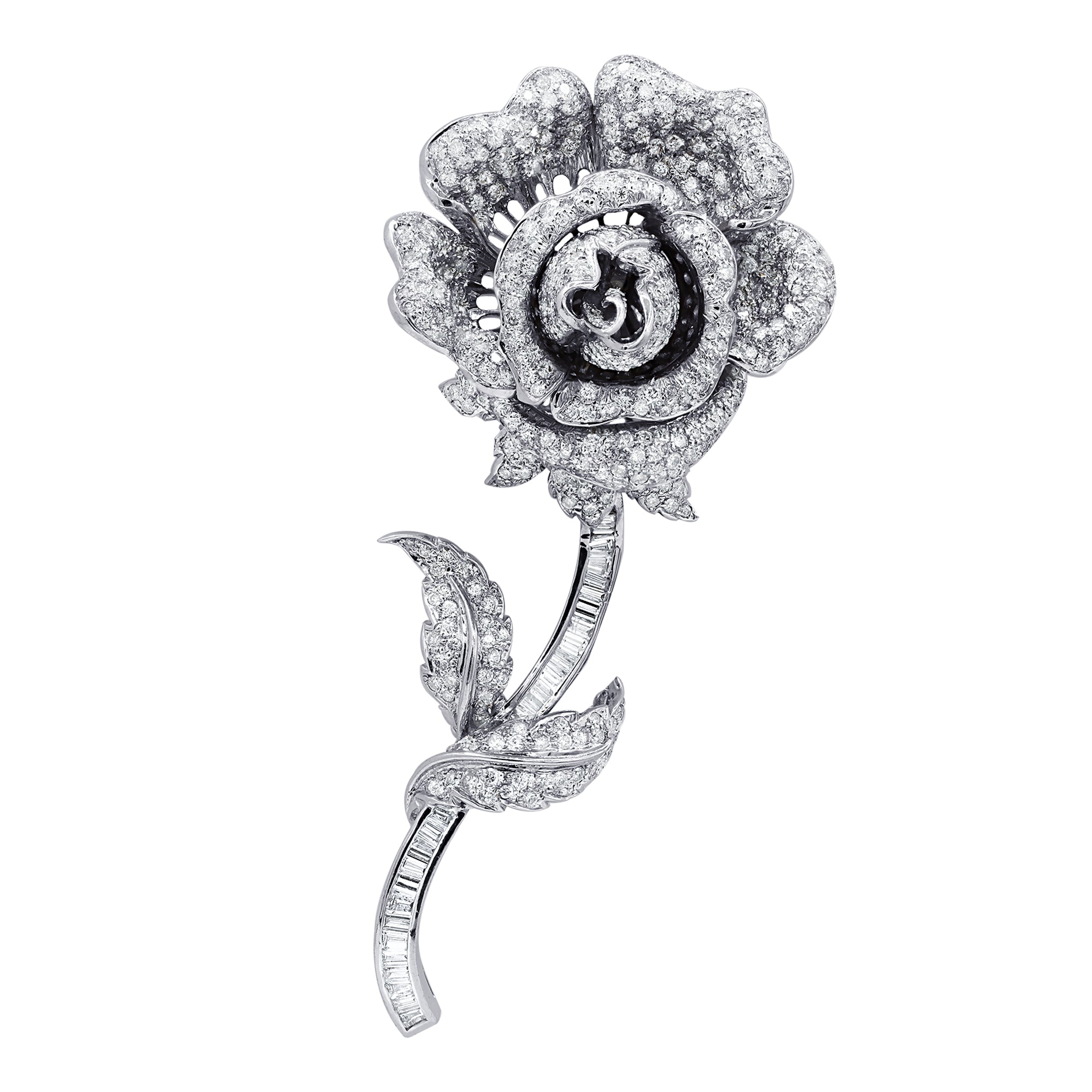 8ct Flower Diamond Brooch