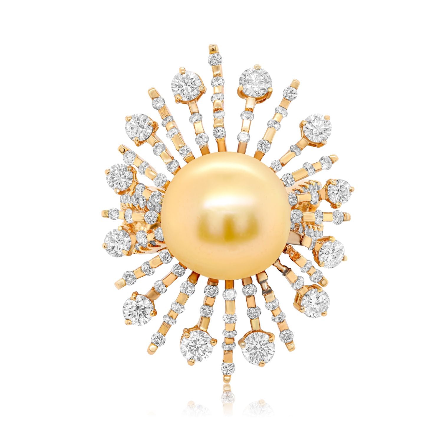 Sun Diamond and Pearl Ring