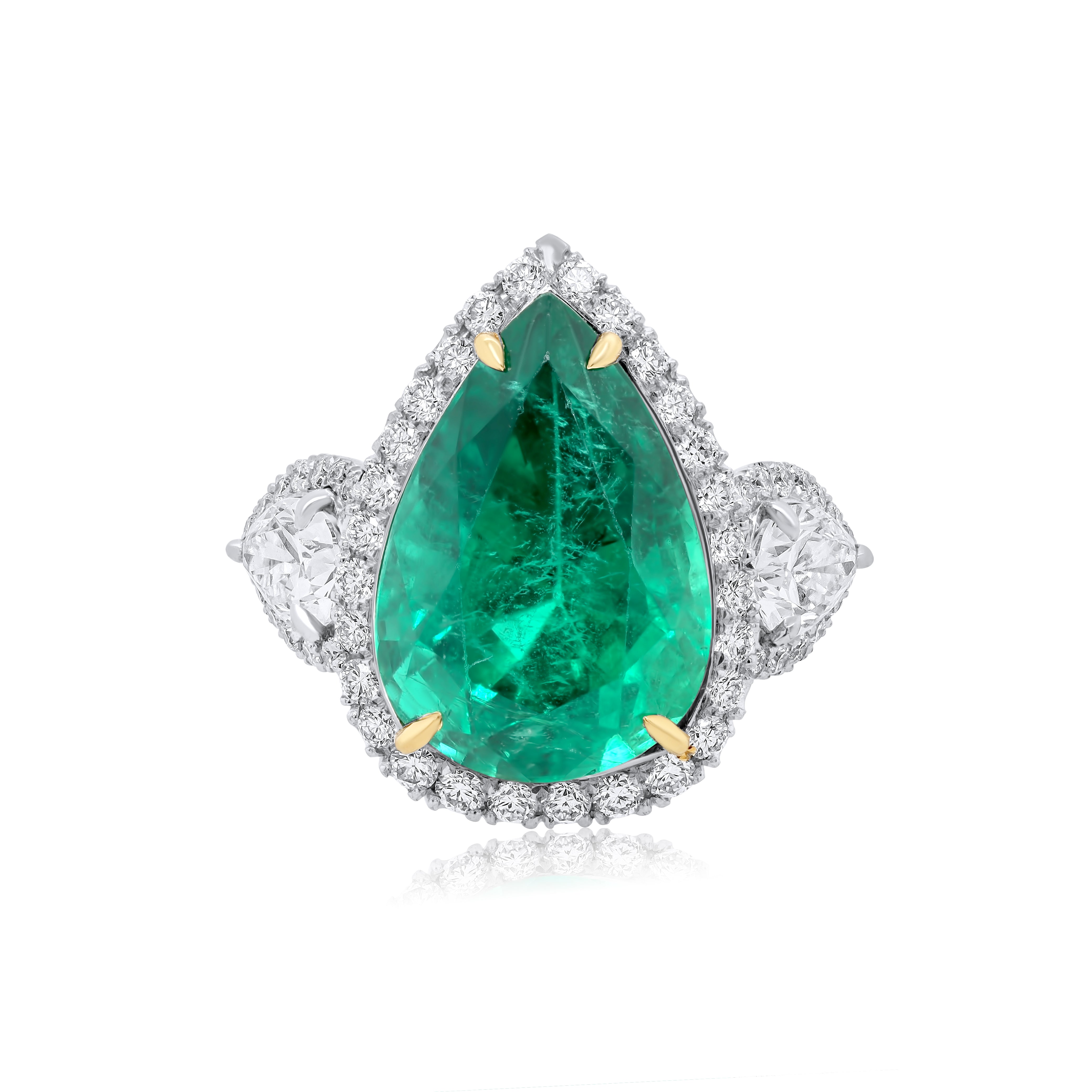 Emerald Pear Diamond Ring